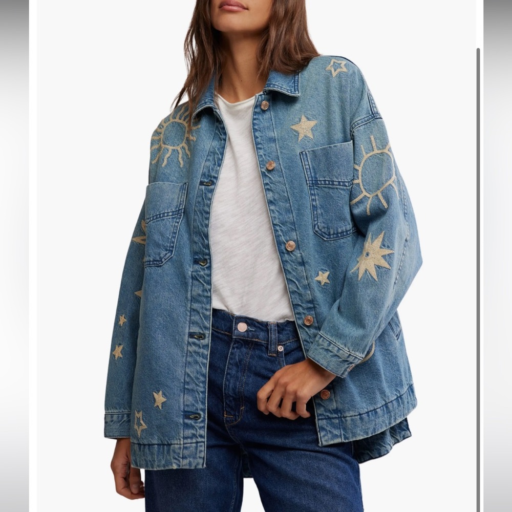 New with tags free people Madison City Embroidered Jacket sz S